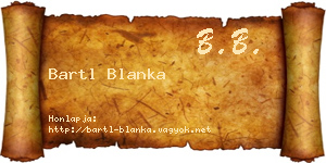 Bartl Blanka névjegykártya